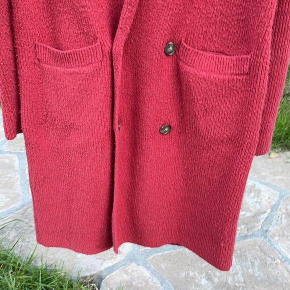 🌺 J.CREW; Long Ribbed Cardigan Merlot Supersoft Yarn Sweater. Fits Misses XS-S! - Picture 4 of 9
